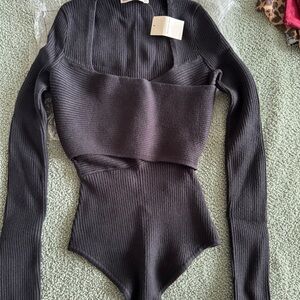 NWT Abercrombie & Fitch Ribbed Sweater Long Sleeve Bodysuit
